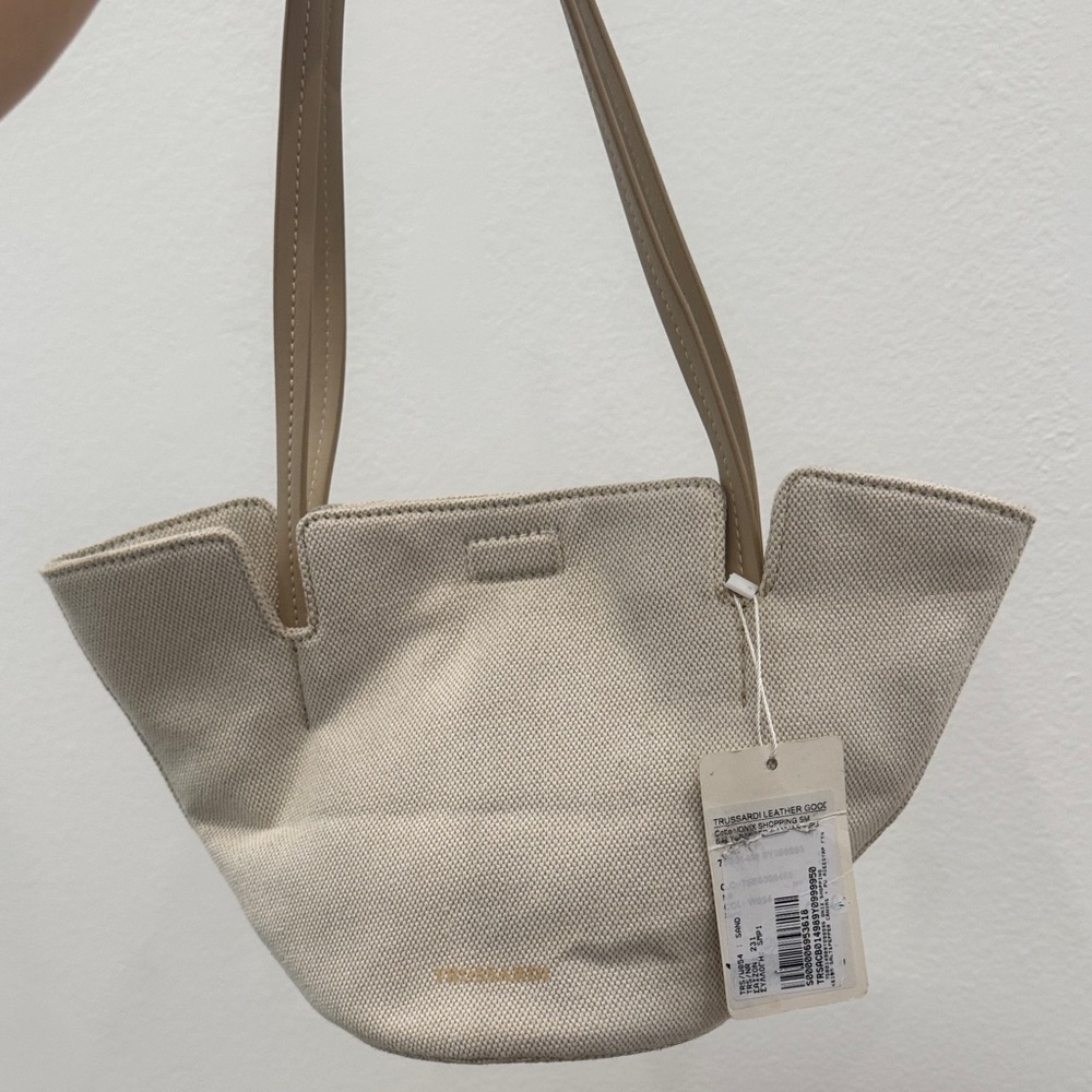 Trussardi Cream and Tan Shoulder Bag